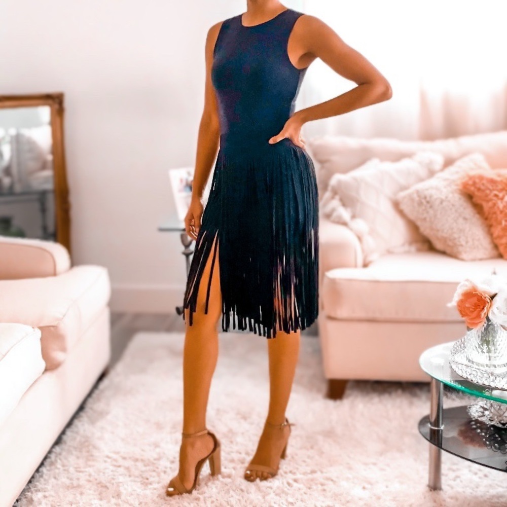 Black Fringe Skirt